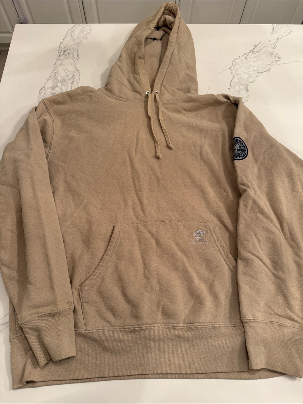Supreme x Timberland Tan Pullover Hooded Sweatshirt made in Canada